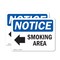 Signmission Smoking Area (Left Arrow) Sign With Symbol, 14 in W x Rectangle, Vinyl Decal OS-2PACK-NS-D-1014-L-18352 - alternate 1